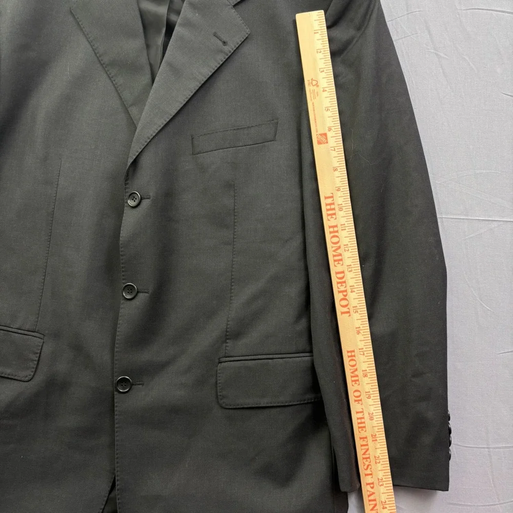 Daniels Paris Mens Super 120s Wool 3 Button Blazer Jacket Black Size 56 Drop 6